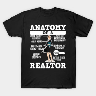 Anatomy Of A Realtor  Funny Real Estate Selling  Property T-Shirt